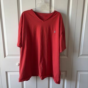 POLO Ralph Lauren Mens Red V-neck T-shirt sz 3XB